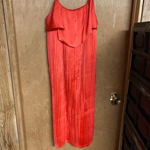 Pleated Red Dress
